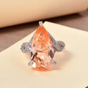 Morganique Quartz Ring in Vermeil Rose Gold Over Sterling Silver
